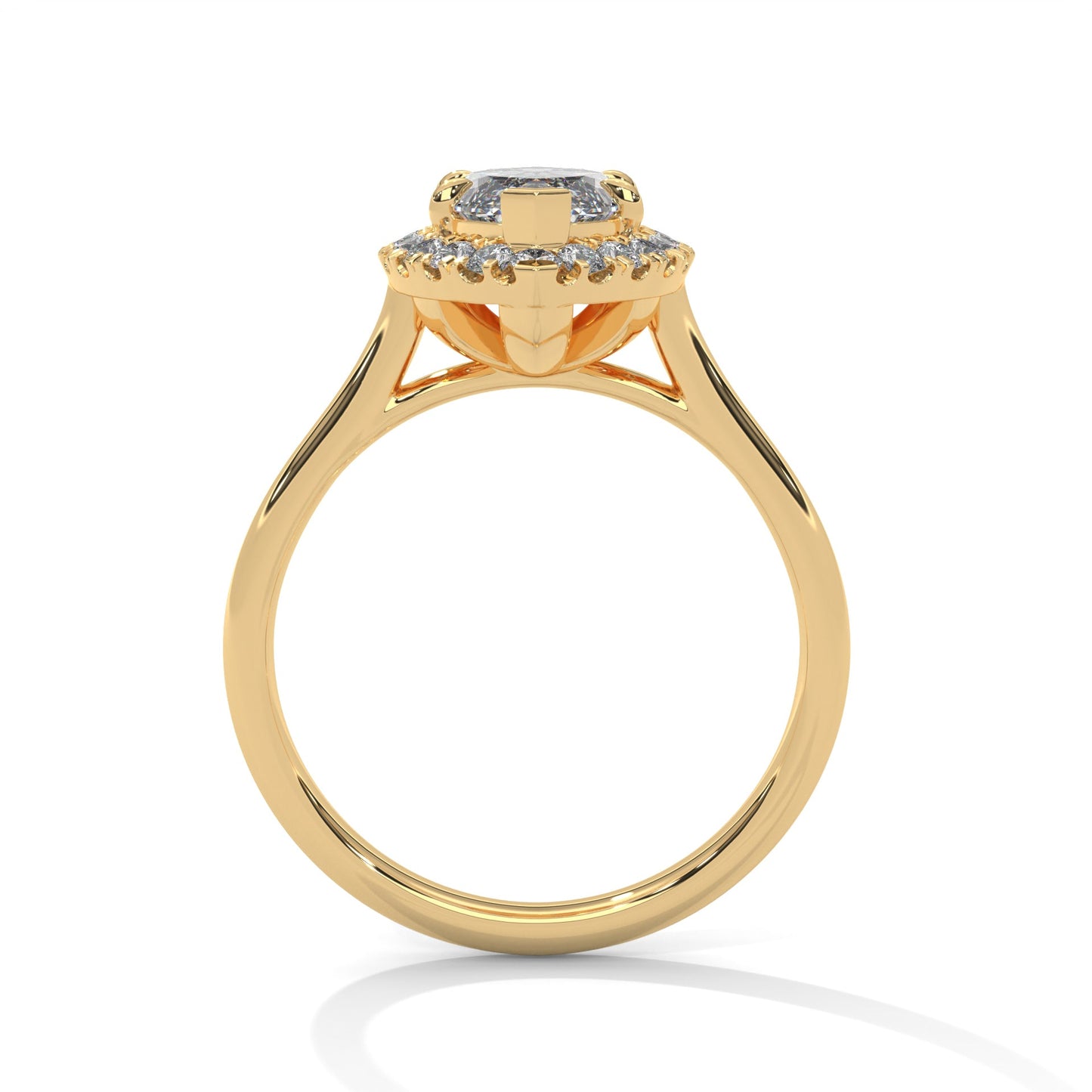 Halo marquise-Cut Engagement Ring with 2ct Lab-Grown Diamond (F VS1)