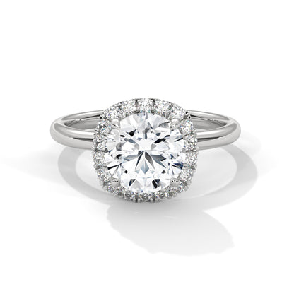 Halo Round-Cut Engagement Ring with 2ct Lab-Grown Diamond (F VS1)