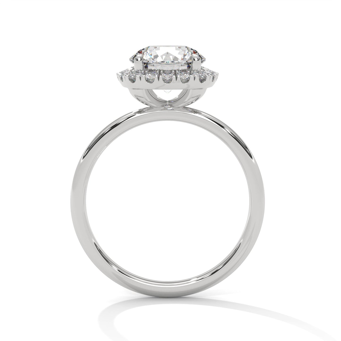 Halo Round-Cut Engagement Ring with 2ct Lab-Grown Diamond (F VS1)
