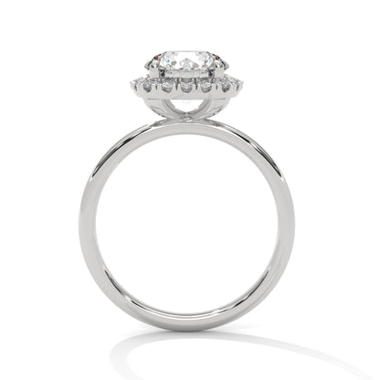 Halo Round-Cut Engagement Ring with 2ct Lab-Grown Diamond (F VS1)