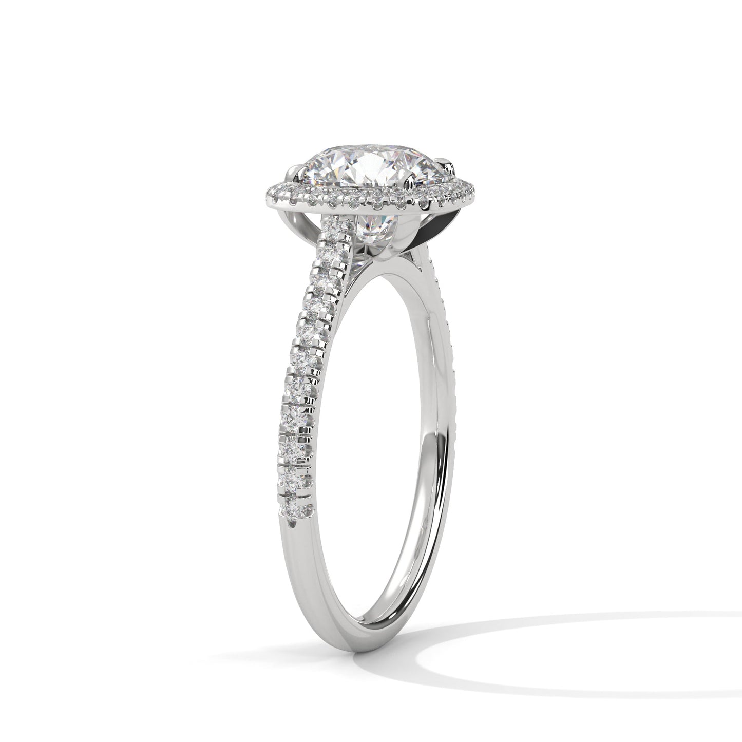 Radiance Halo 2.36 CTW Cushion-Cut Diamond Engagement Ring | F-VS1