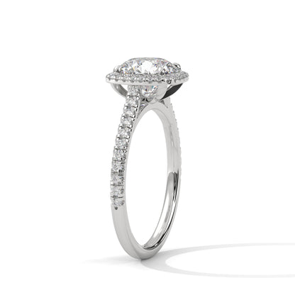 Radiance Halo 2.36 CTW Cushion-Cut Diamond Engagement Ring | F-VS1