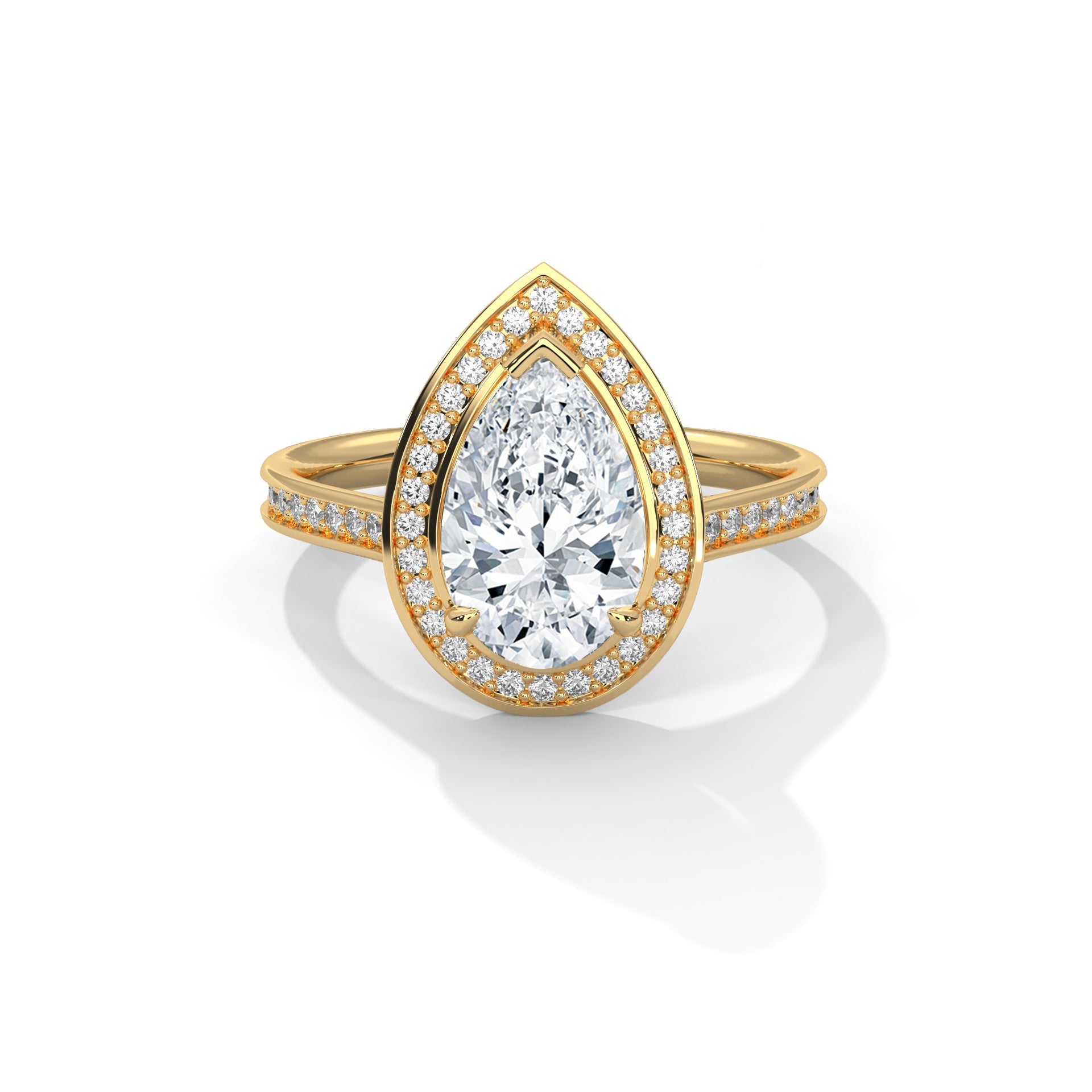 Majestic Dewdrop 3CT Pear Lab-Grown Diamond Engagement Ring | 3.34 CTW
