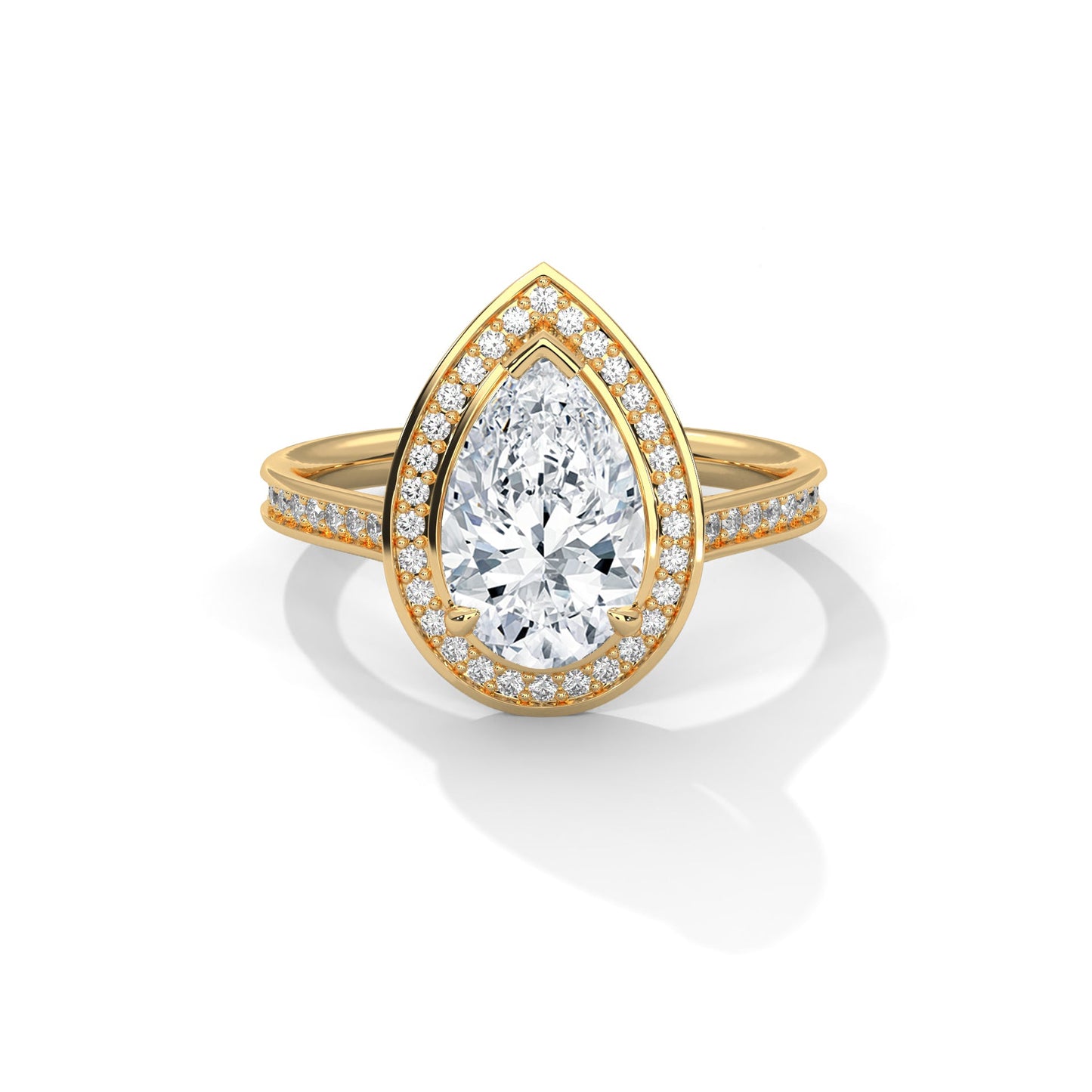 Halo Pear-Cut 2.34 CTW Diamond Engagement Ring | E-VS1