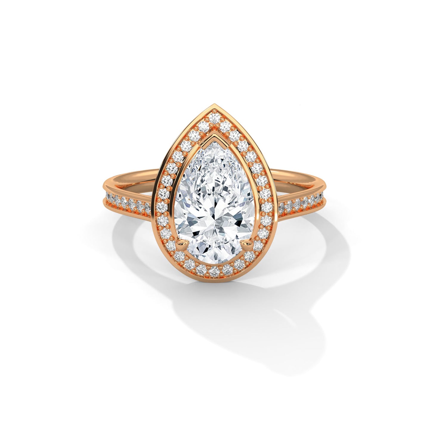 Halo Pear-Cut 2.34 CTW Diamond Engagement Ring | E-VS1