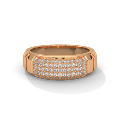 Titanium 0.66 CTW Round Lab-Grown Diamond Curved Men's Ring