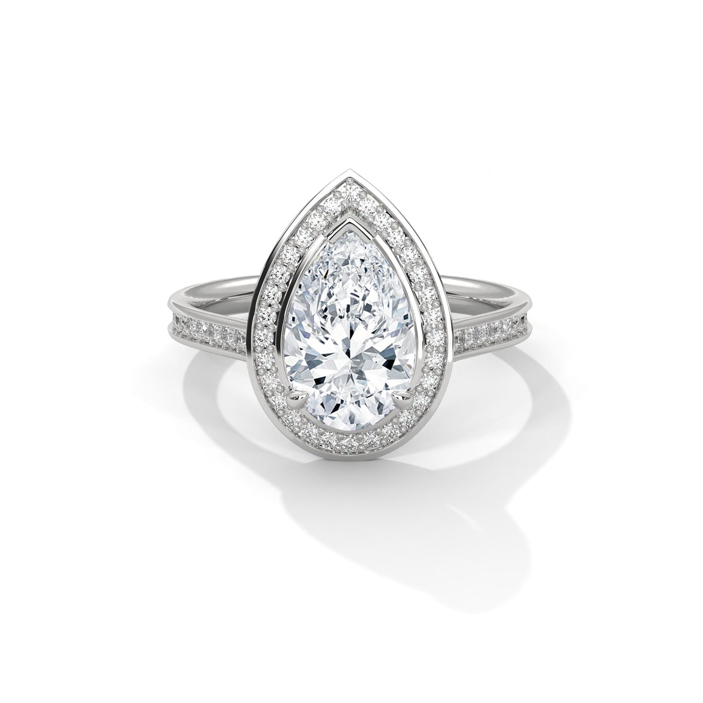 Majestic Dewdrop 3CT Pear Lab-Grown Diamond Engagement Ring | 3.34 CTW