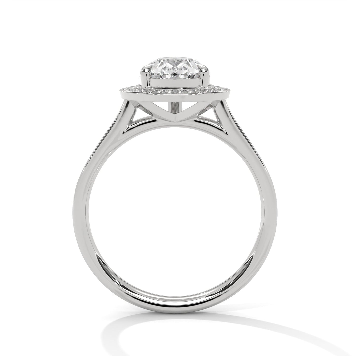 Halo Pear-Cut 2.34 CTW Diamond Engagement Ring | E-VS1