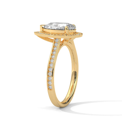 Halo Pear-Cut 2.34 CTW Diamond Engagement Ring | E-VS1