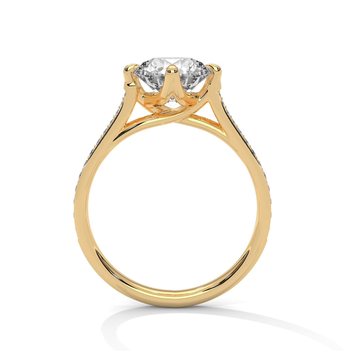 Ethereal Glow 1 CT Round-Cut Lab Grown Diamond Pave Ring | 1.18 CTW