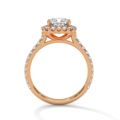 Lustrous Halo 2.61 CTW Cushion-Cut Diamond Engagement Ring | E-VVS2