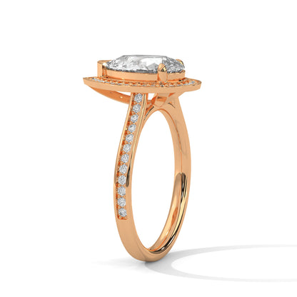 Majestic Dewdrop 3CT Pear Lab-Grown Diamond Engagement Ring | 3.34 CTW