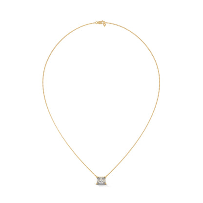 Timeless Brilliance Emerald-Cut Diamond Pendant Necklace 1.50ct | 14K Gold | 16”&18” Chain