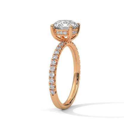 Odessa 1ct Round Lab-Grown Diamond Pave Engagement Ring | 1.47 CTW
