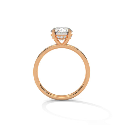 Shiny 1 CT Round-Cut Lab Grown Diamond Pave Ring | 1.46 CTW