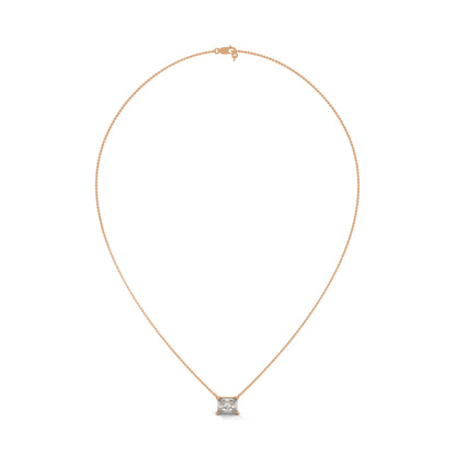 Timeless Brilliance Emerald-Cut Diamond Pendant Necklace 1.50ct | 14K Gold | 16”&18” Chain