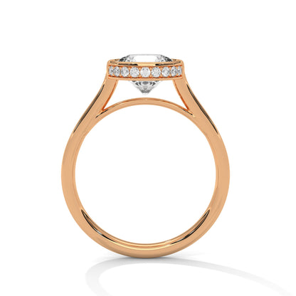 Modern Halo 1.5 CT Round-Cut Lab Grown Diamond Bezel Ring | 1.64 CTW