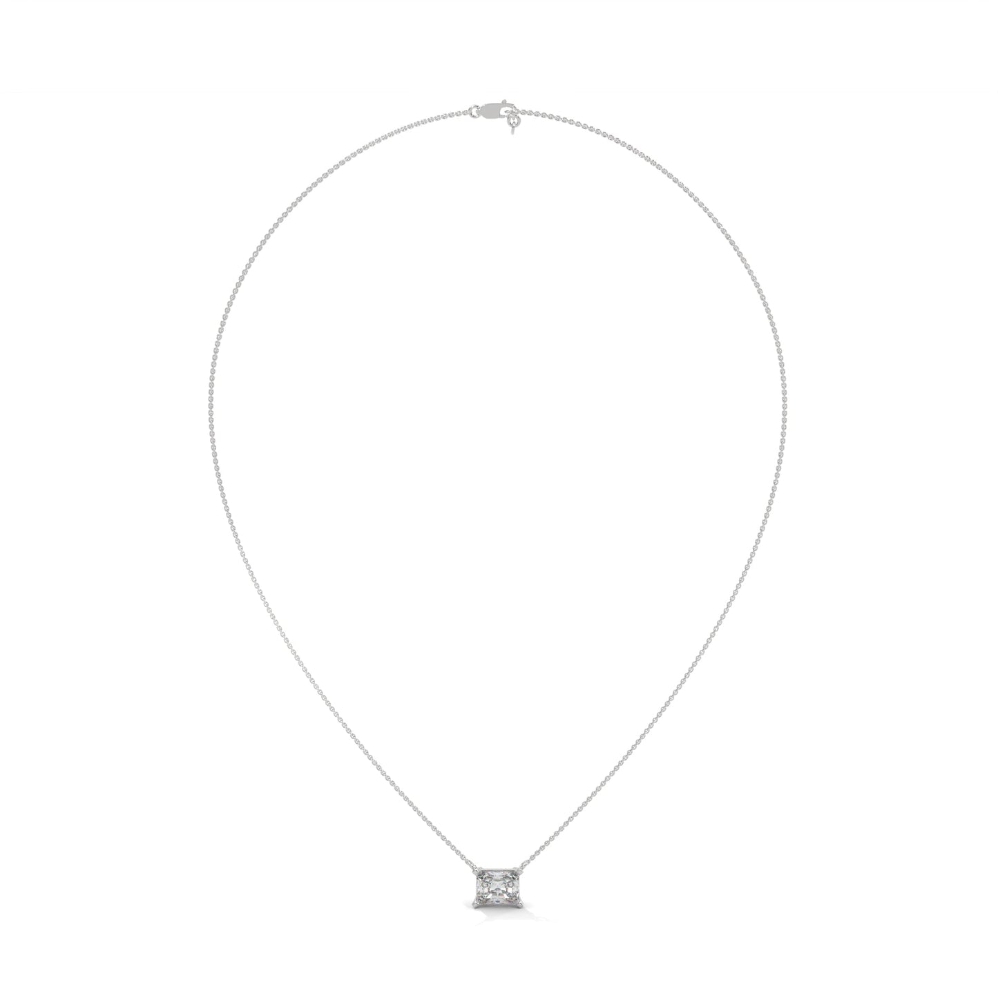Timeless Brilliance Emerald-Cut Diamond Pendant Necklace 1.50ct | 14K Gold | 16”&18” Chain