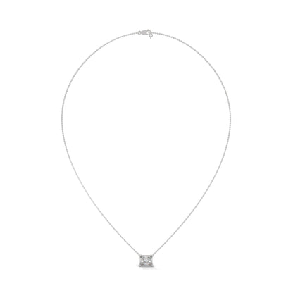 Timeless Brilliance Emerald-Cut Diamond Pendant Necklace 1.50ct | 14K Gold | 16”&18” Chain
