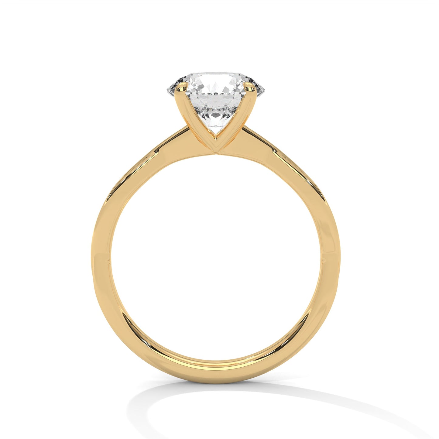 Elysian 2.00 CTW Round-Cut Diamond Twisted Solitaire Ring | 14K & 18K Gold