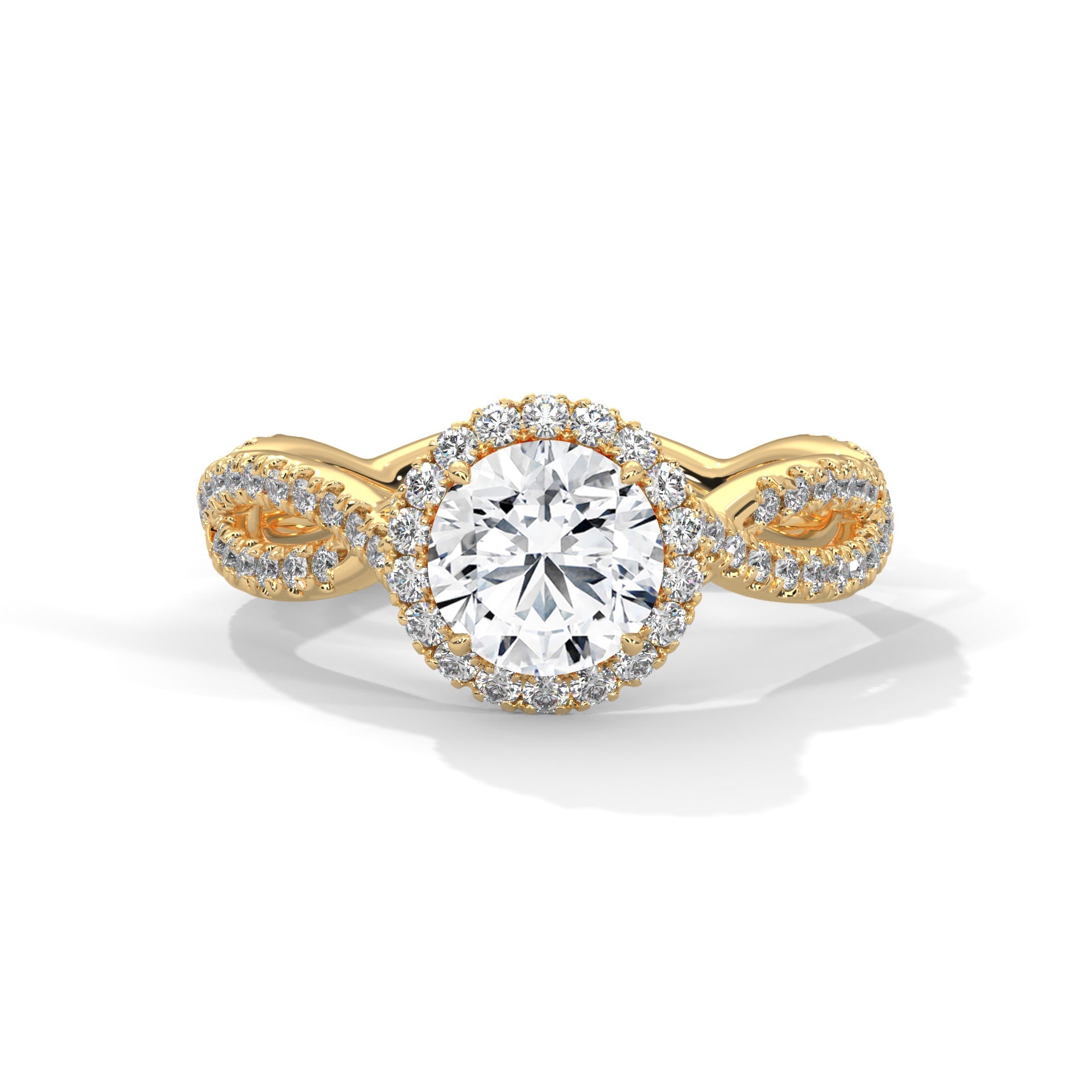 Infinity Twist Halo 1 CTW Round-Cut Lab Grown Diamond Ring | 1.48 CTW