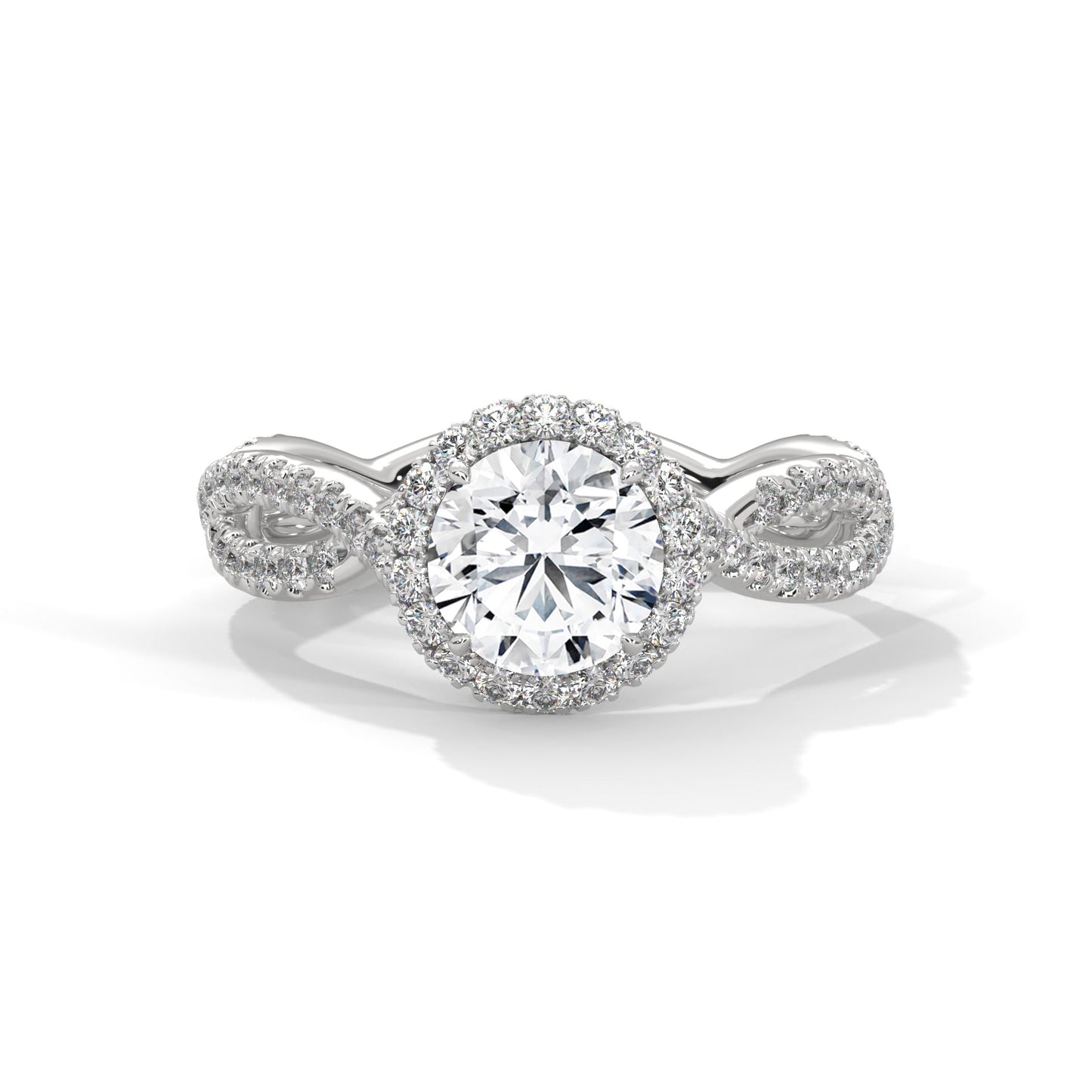 Infinity Twist Halo 1 CTW Round-Cut Lab Grown Diamond Ring | 1.48 CTW