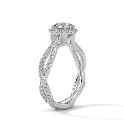 Enchanted Twist 1.5 CT Halo Round-Cut Lab Grown Diamond Ring | 1.98 CTW