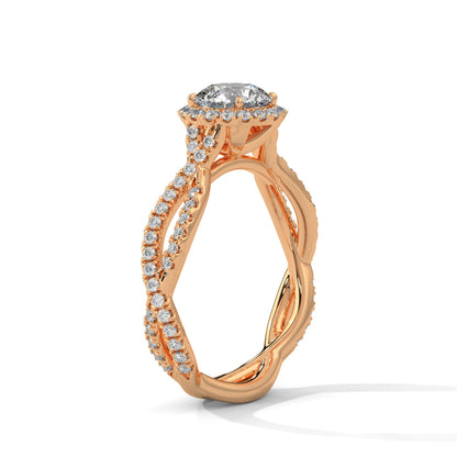 Infinity Twist Halo 1 CTW Round-Cut Lab Grown Diamond Ring | 1.48 CTW