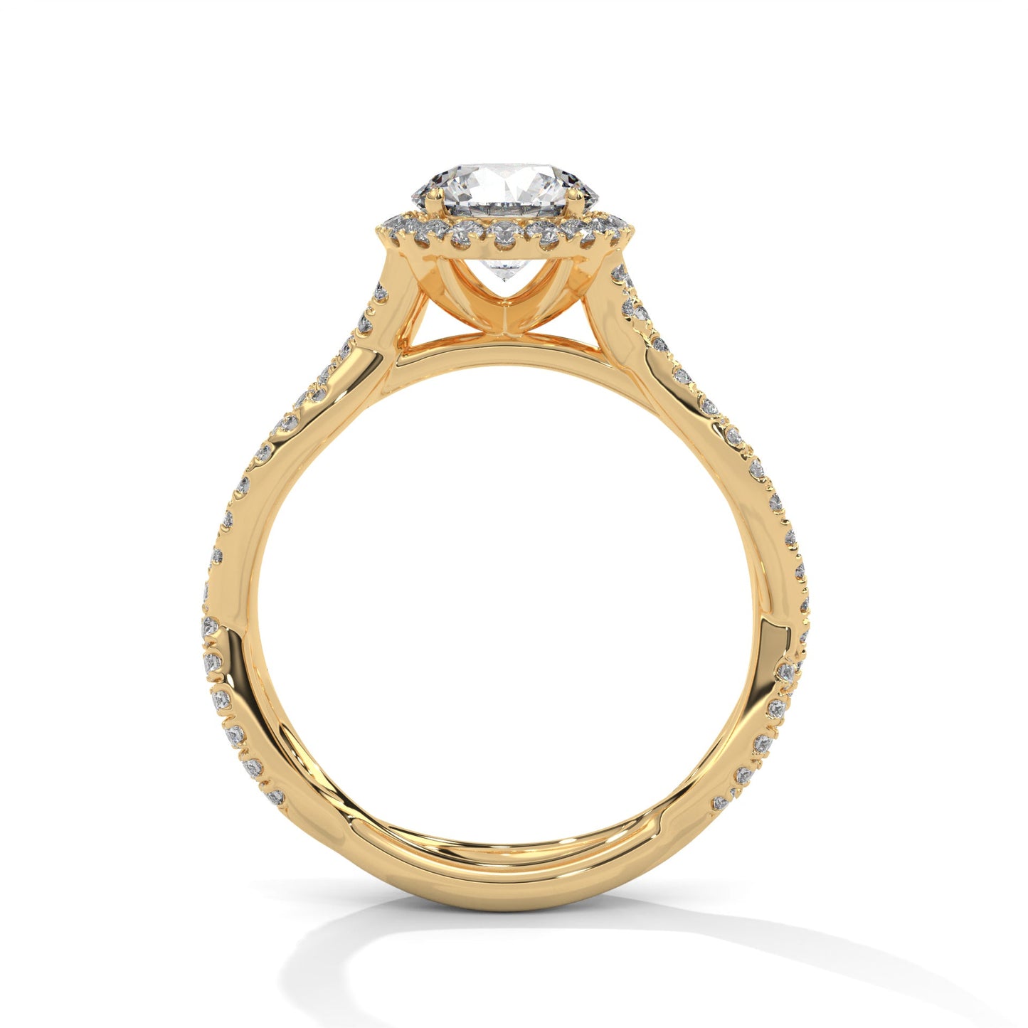 Infinity Twist Halo 1 CTW Round-Cut Lab Grown Diamond Ring | 1.48 CTW