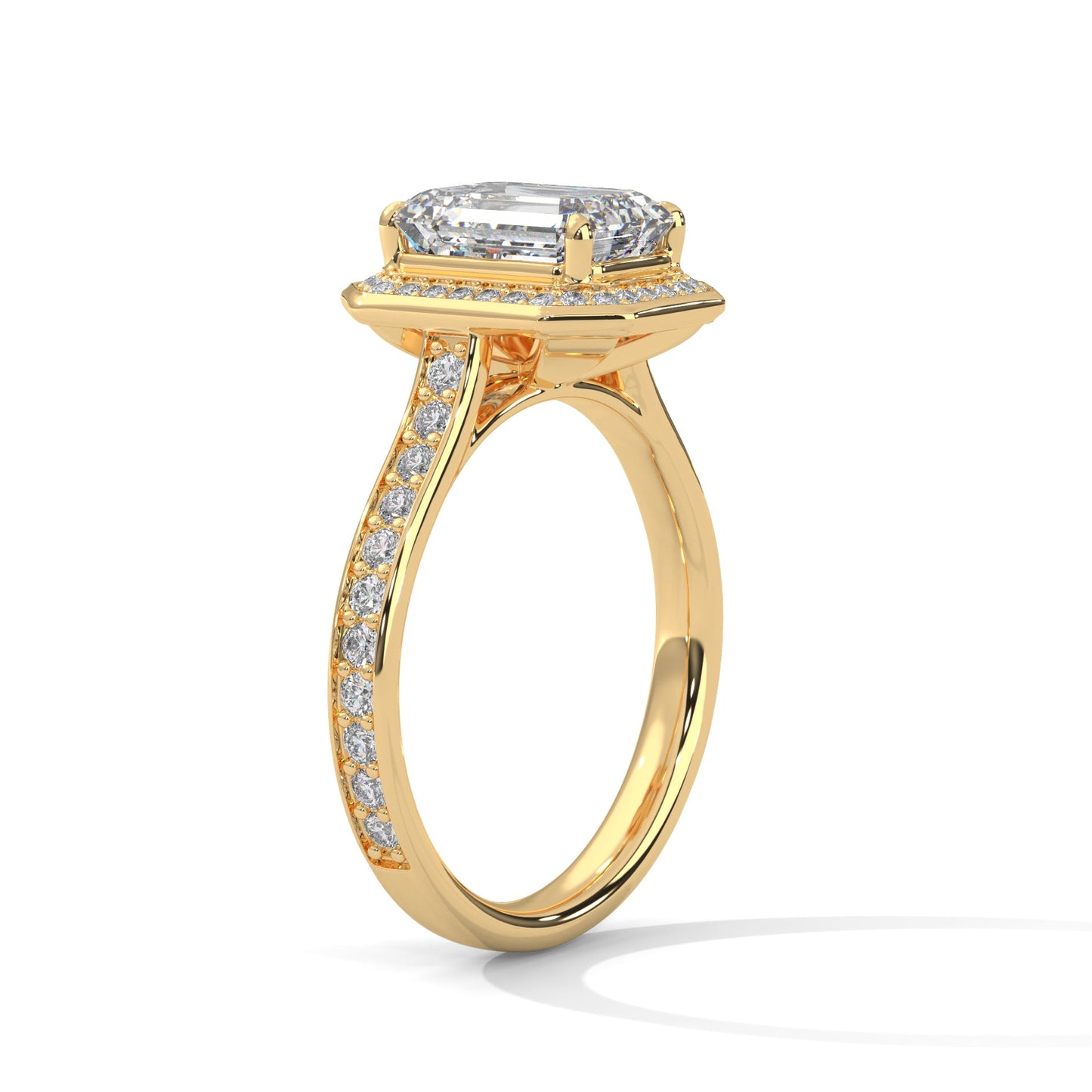 Luxe 1.5 ctw Halo Emerald-Cut Lab Grown Diamond Ring | 1.96 CTW