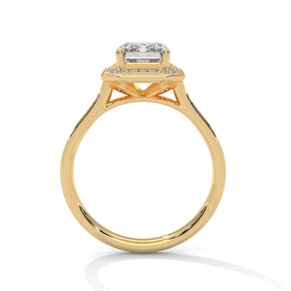 Halo Emerald-Cut Engagement Ring with 2ct Lab-Grown Diamond (F VS1)