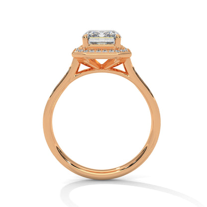 Halo Emerald-Cut Engagement Ring with 2ct Lab-Grown Diamond (F VS1)