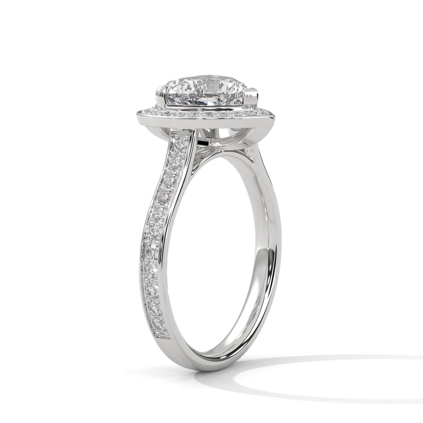 Romantic Halo 1.5 CT Heart-Cut Lab Grown Diamond Ring | 1.96 CTW