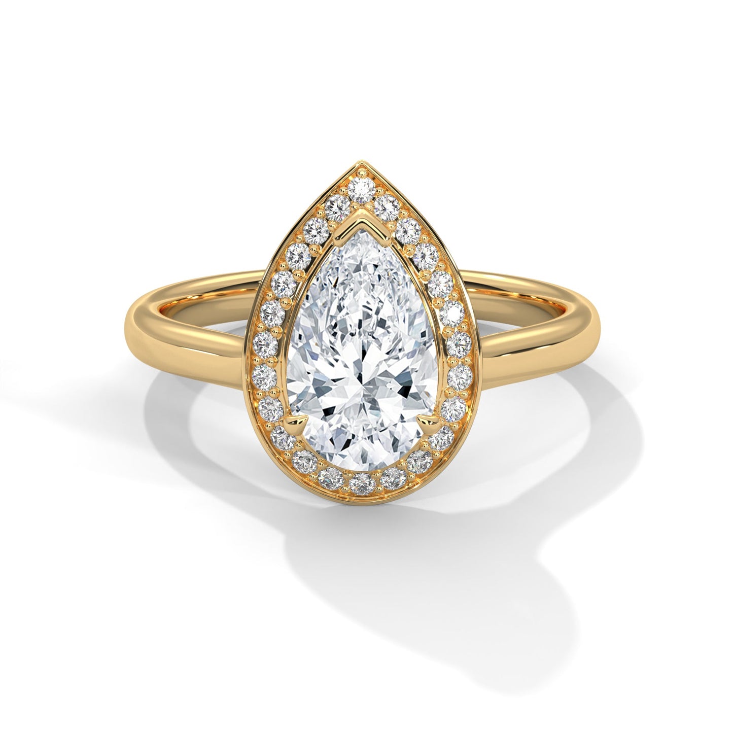 Pear-Shaped Halo Engagement Ring with 2ct Lab-Grown Diamond (F VS)