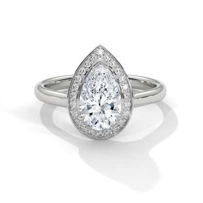 Elysian Halo 1.5 CTW Pear-Cut Lab Grown Diamond Ring | 1.64 CTW