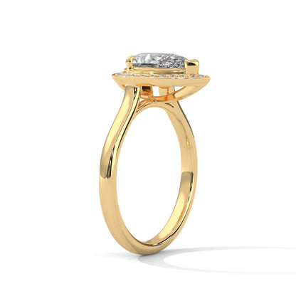 Pear-Shaped Halo Engagement Ring with 2ct Lab-Grown Diamond (F VS)
