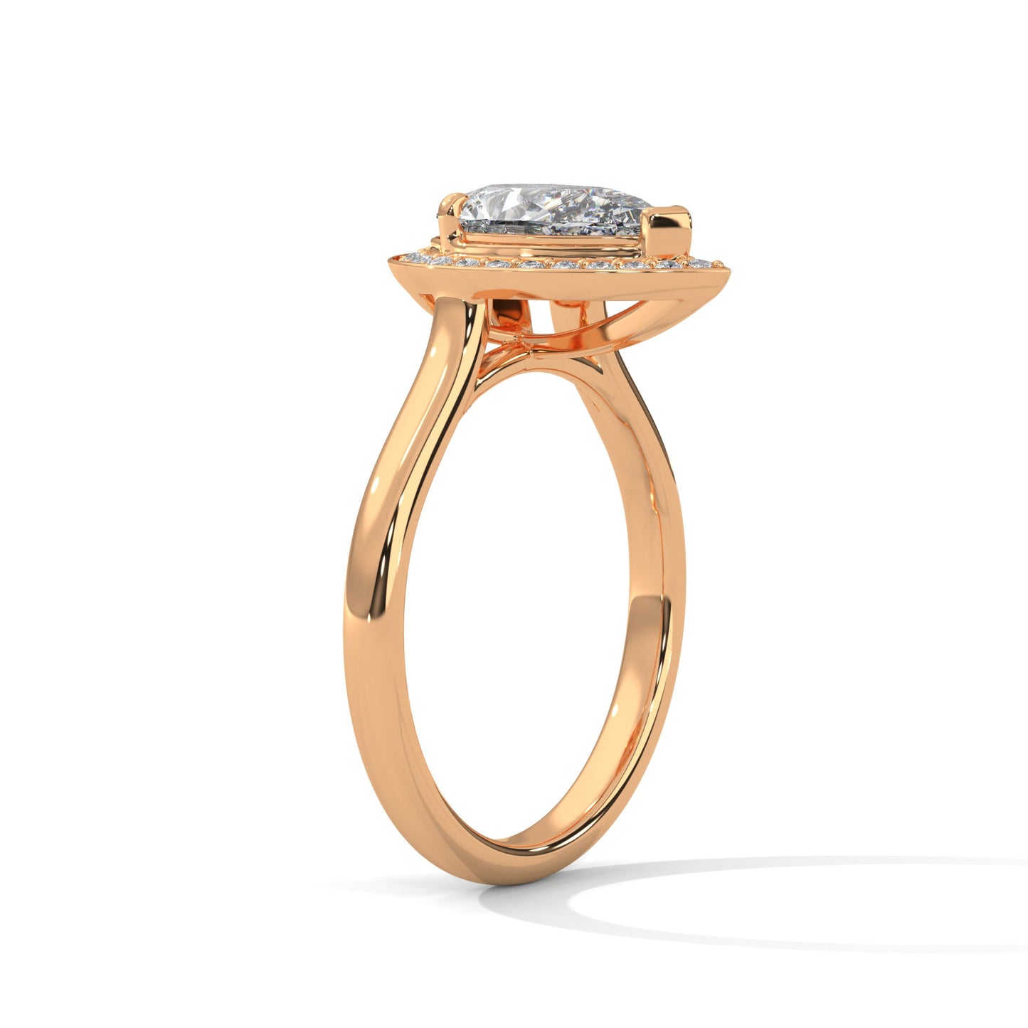 Pear-Shaped Halo Engagement Ring with 2ct Lab-Grown Diamond (F VS)