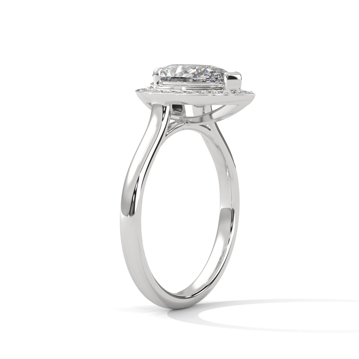 Pear-Shaped Halo Engagement Ring with 2ct Lab-Grown Diamond (F VS)