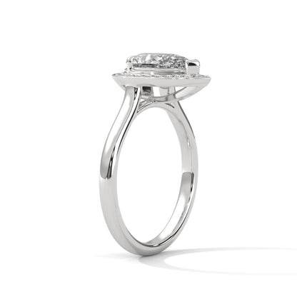 Pear-Shaped Halo Engagement Ring with 2ct Lab-Grown Diamond (F VS)