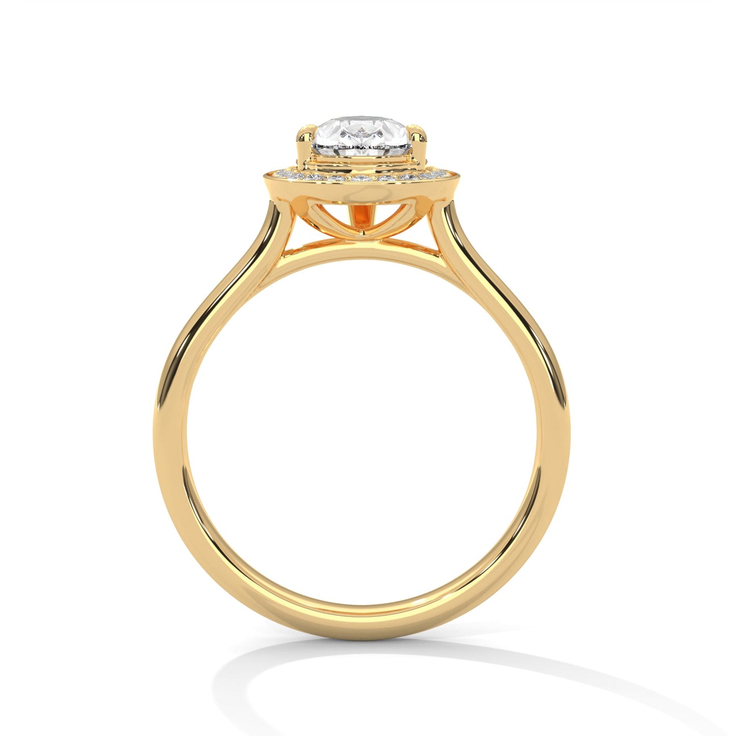Pear-Shaped Halo Engagement Ring with 2ct Lab-Grown Diamond (F VS)
