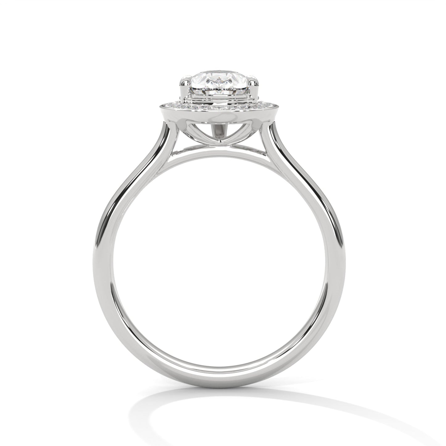 Pear-Shaped Halo Engagement Ring with 2ct Lab-Grown Diamond (F VS)
