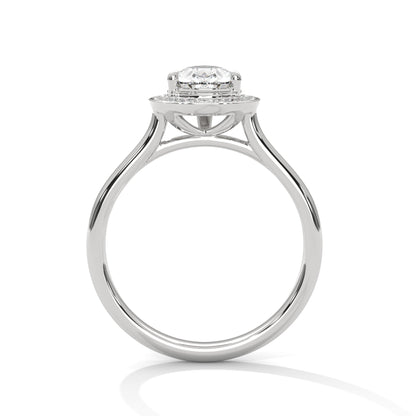 Pear-Shaped Halo Engagement Ring with 2ct Lab-Grown Diamond (F VS)
