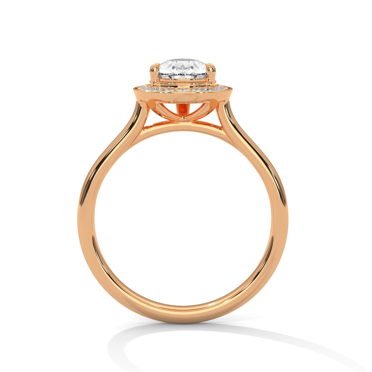 Pear-Shaped Halo Engagement Ring with 2ct Lab-Grown Diamond (F VS)