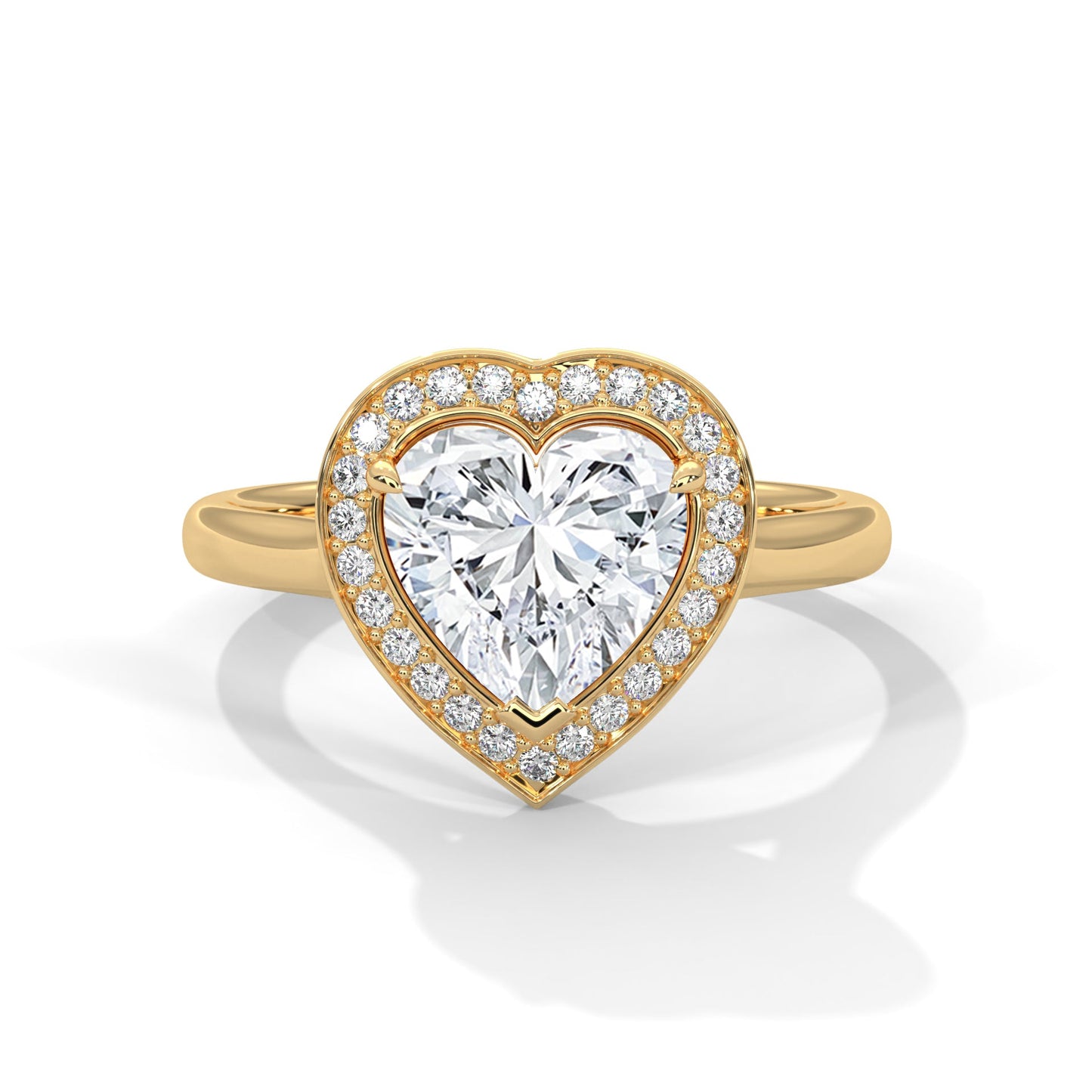 Heart-Shaped Halo Engagement Ring with 2ct Lab-Grown Diamond (F VS1)