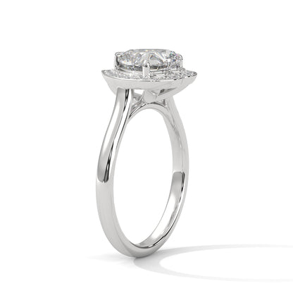 Heart-Shaped Halo Engagement Ring with 2ct Lab-Grown Diamond (F VS1)