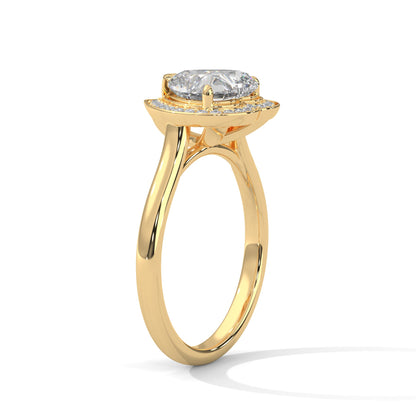 Heart-Shaped Halo Engagement Ring with 2ct Lab-Grown Diamond (F VS1)