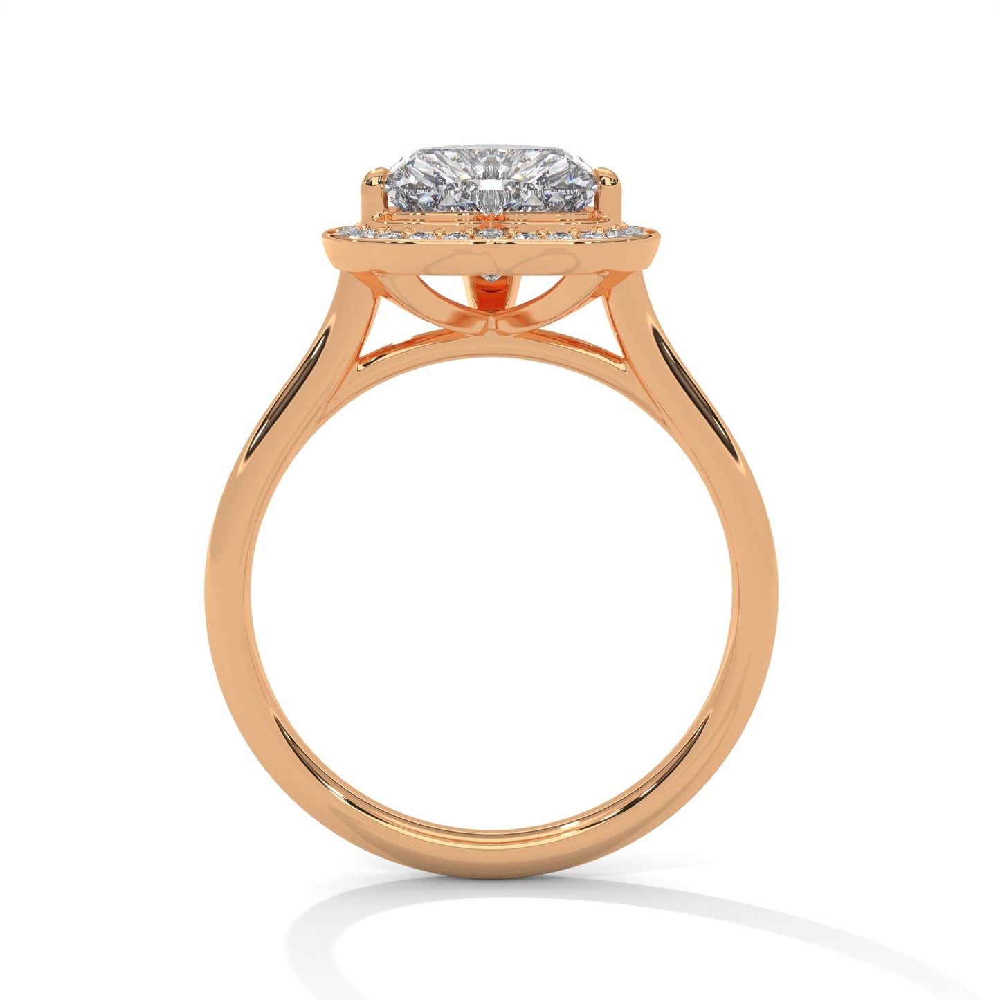 Heart-Shaped Halo Engagement Ring with 2ct Lab-Grown Diamond (F VS1)