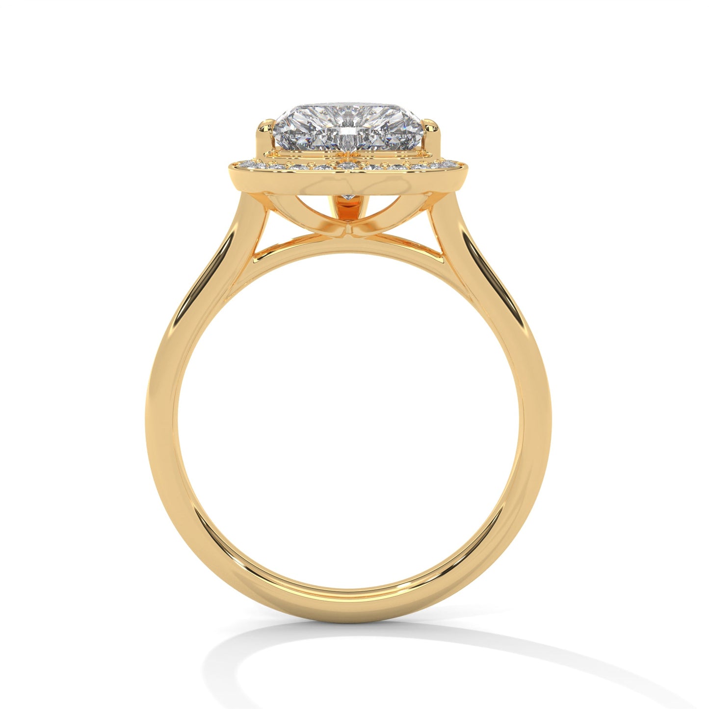 Heart-Shaped Halo Engagement Ring with 2ct Lab-Grown Diamond (F VS1)
