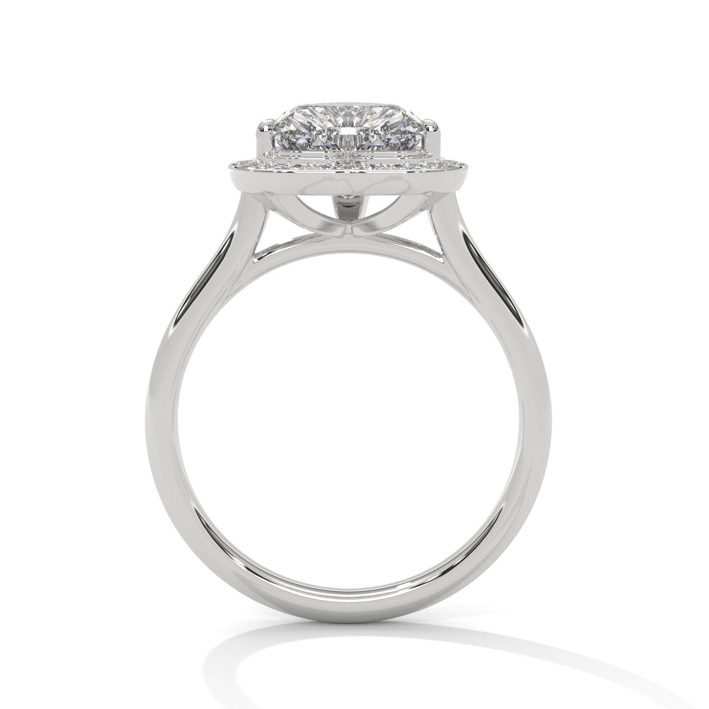 Heart-Shaped Halo Engagement Ring with 2ct Lab-Grown Diamond (F VS1)