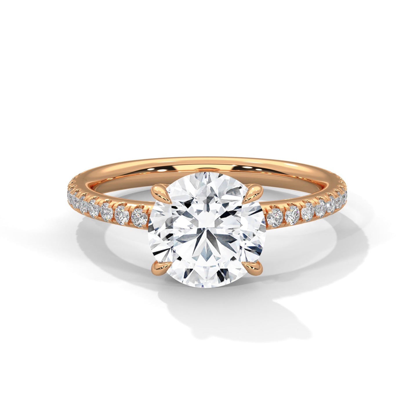 Lustrous Bloom 1.5 CT Round-Cut Lab Grown Diamond Pave Ring | 1.76 CTW